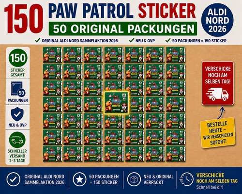 150 paw patrol - sticker, aldi