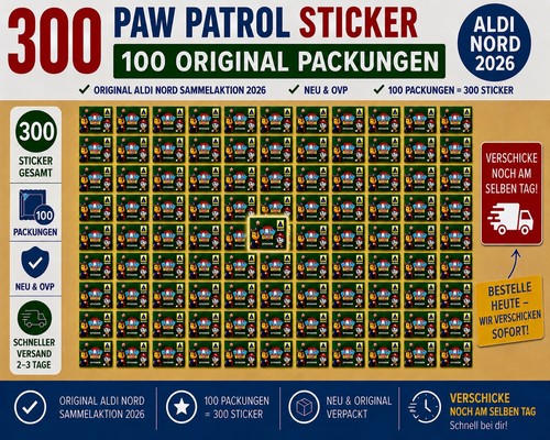 300 paw patrol sticker aldi - 300,